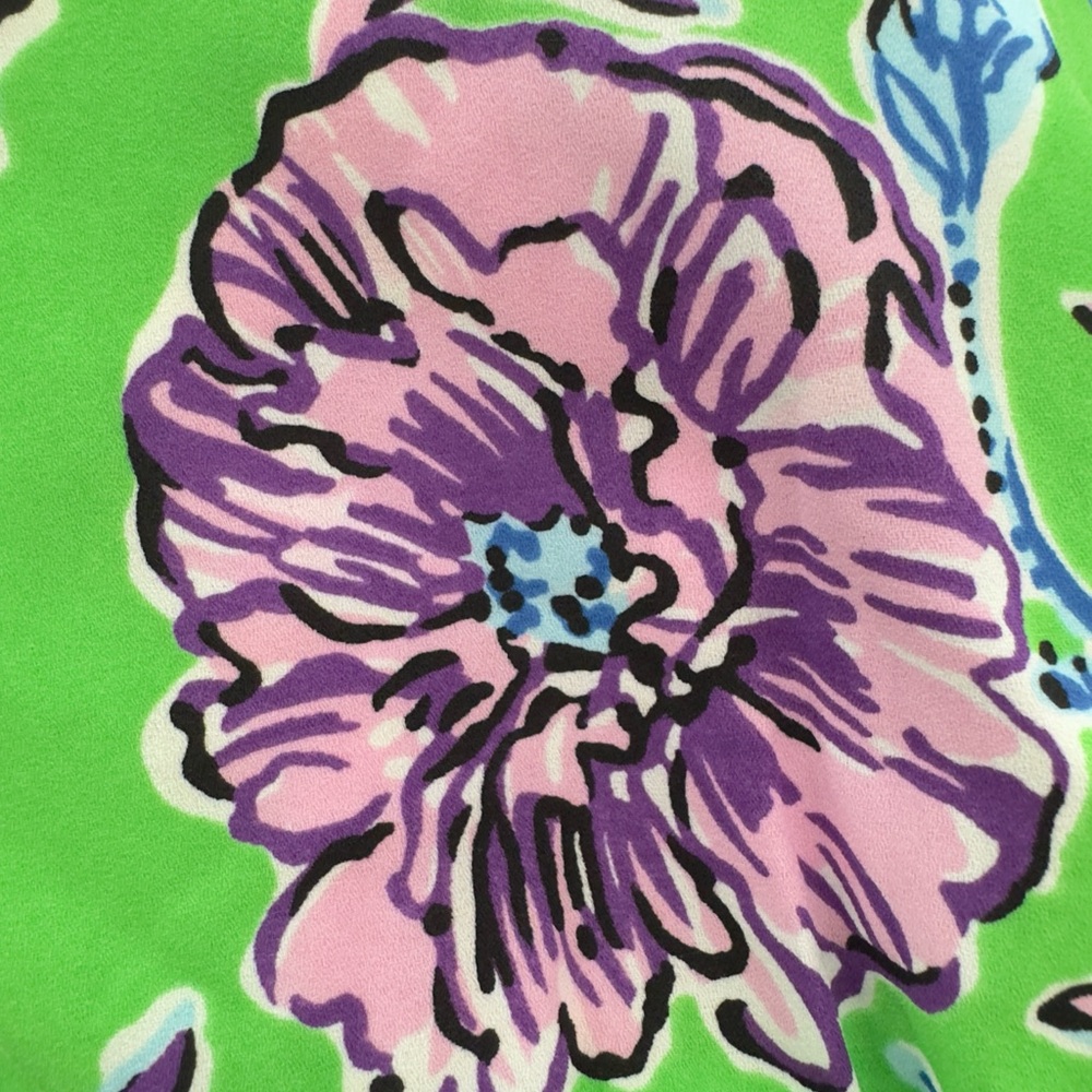 Lilly Pulitzer Cristiana Stretch Midi Dress Gecko Green Brewsters Blooms Sz 00 - Picture 8 of 16